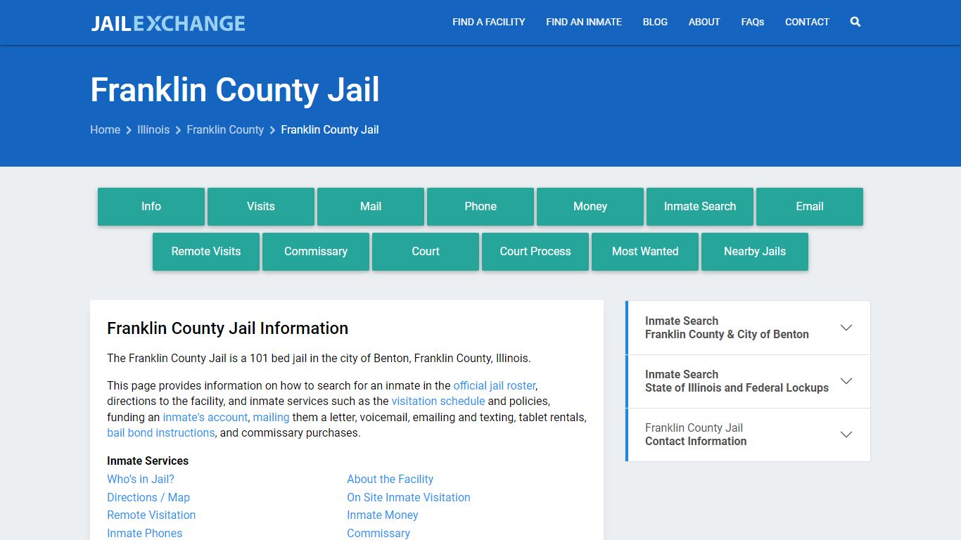 Franklin County Jail, IL Inmate Search, Information